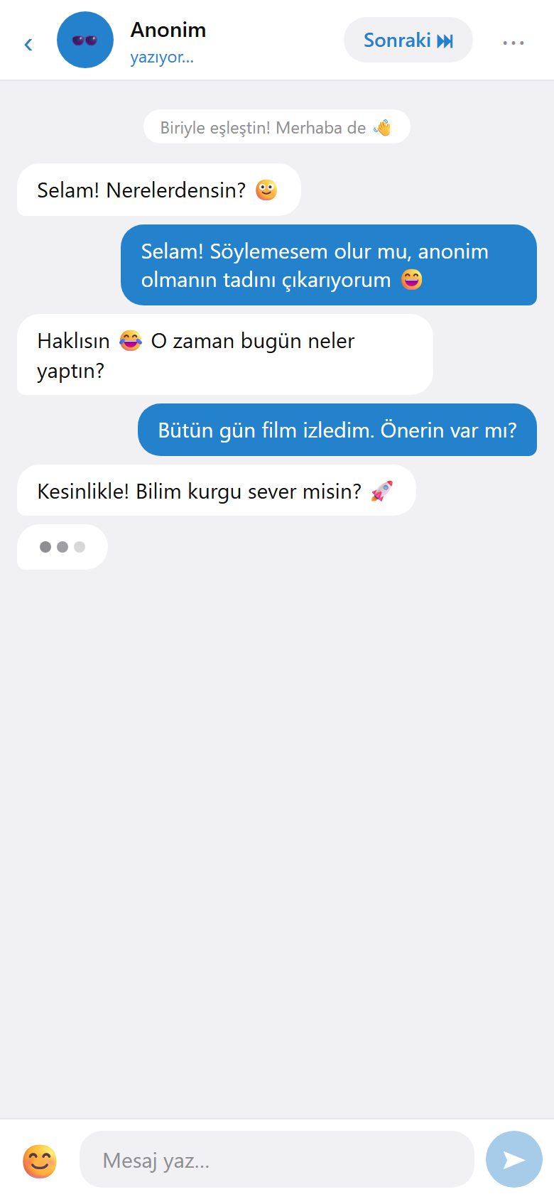 Saniyeler içinde eşleş