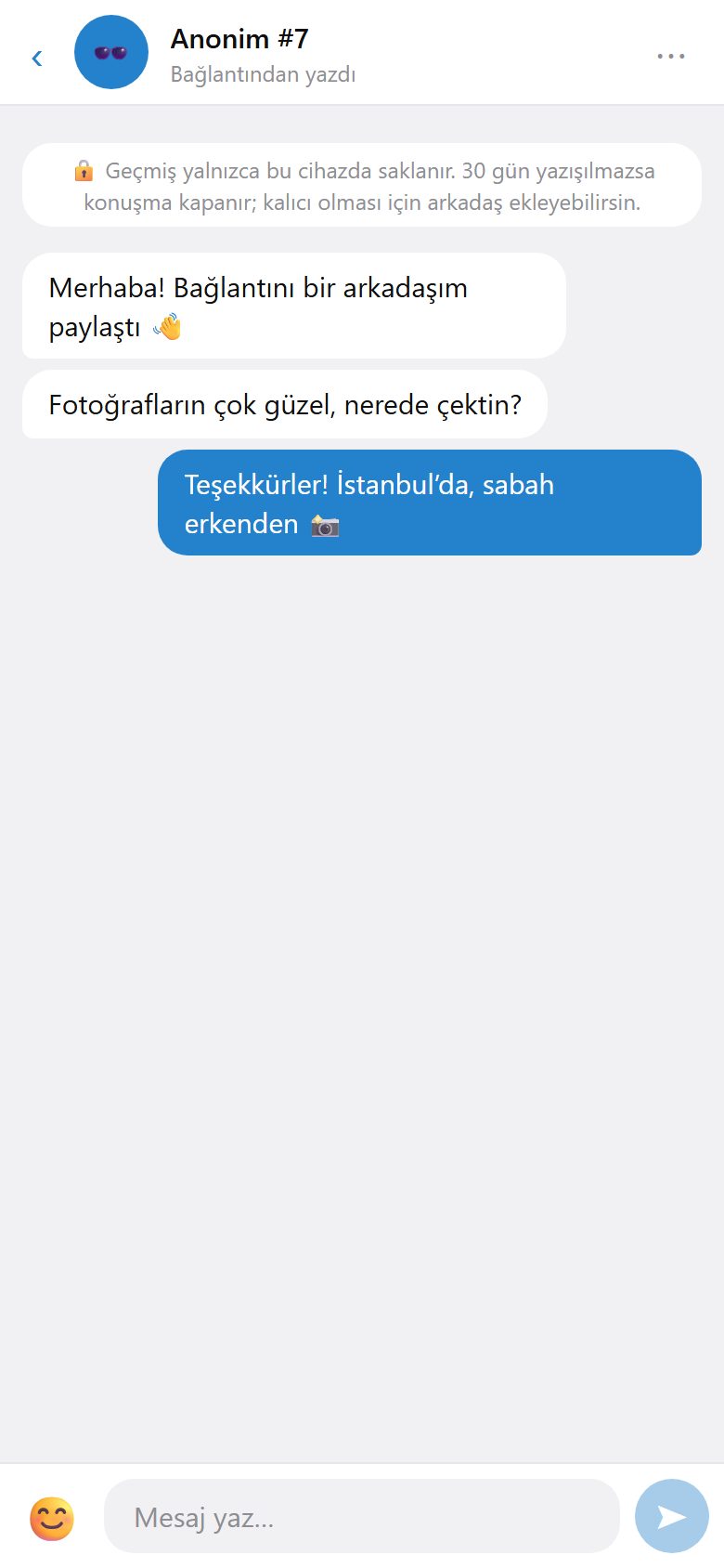 Kişisel bağlantınla anonim mesaj al